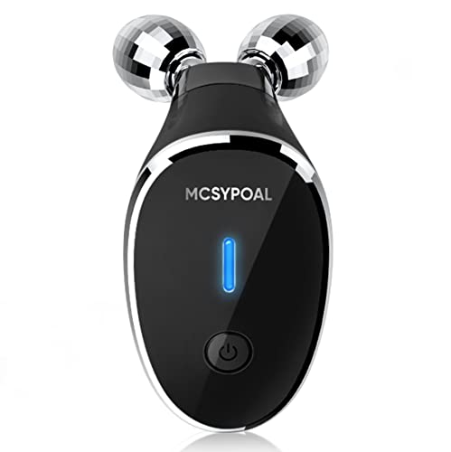 Microcurrent-Facial-Device - Skin Tightening Device, Microcurrent Facial Massager, Face Massager Roller for Face Lift, Wrinkle Removal, Anti Aging, Skin Rejuvenation, Glossy Black