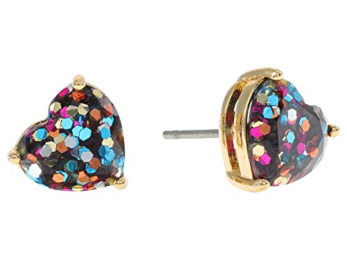 Kate Spade New York My Love Heart Studs Earrings Multi Glitter One Size