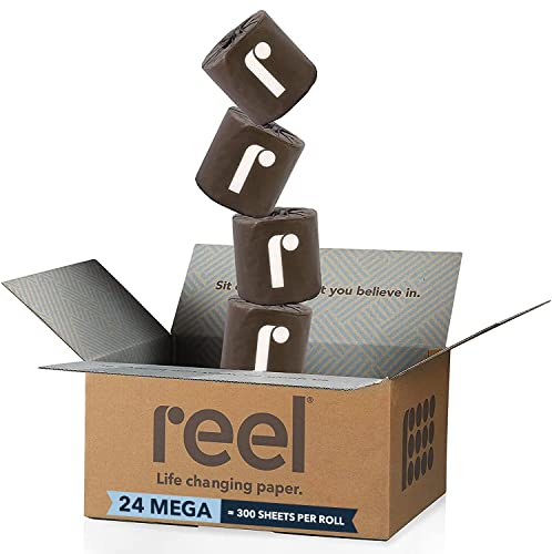 Reel Premium Bamboo Toilet Paper - 24 Rolls of Toilet Paper - 3-Ply Made from Tree-Free, 100% Bamboo Fibers - Eco-Friendly, Zero Plastic Packaging, Septic Safe