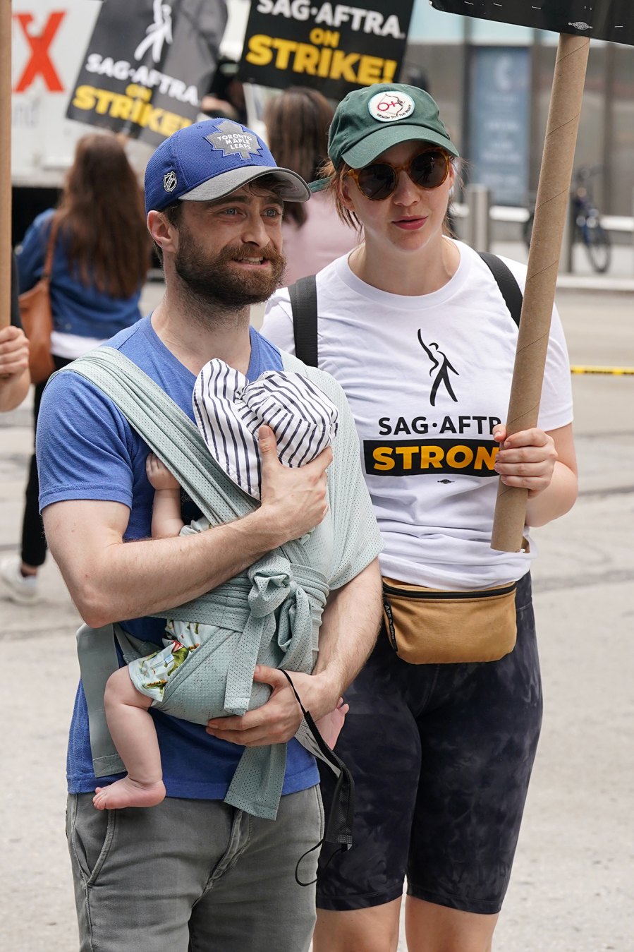Daniel Radcliffe and Girlfriend Erin Darke Carry Baby Boy to Picket Line During SAG-AFTRA Strike