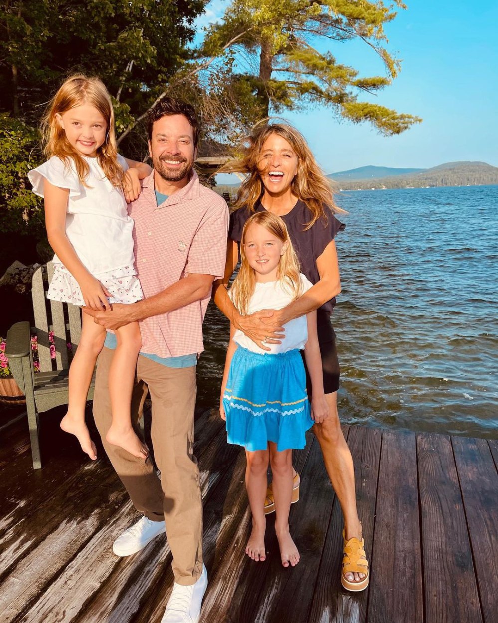 Jimmy Fallon Shares Rare Photo of Wife Nancy Juvonen and Their 2 Daughters: 'Happy 2nd of July'