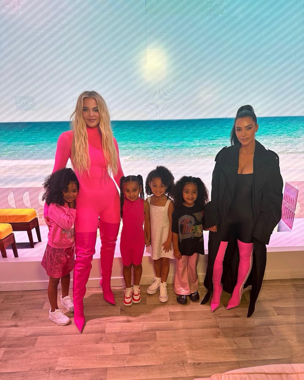 Kim Kardashian and Khloe Kardashian Take Their Daughters to 'Barbie' Dreamhouse Activation: Photos