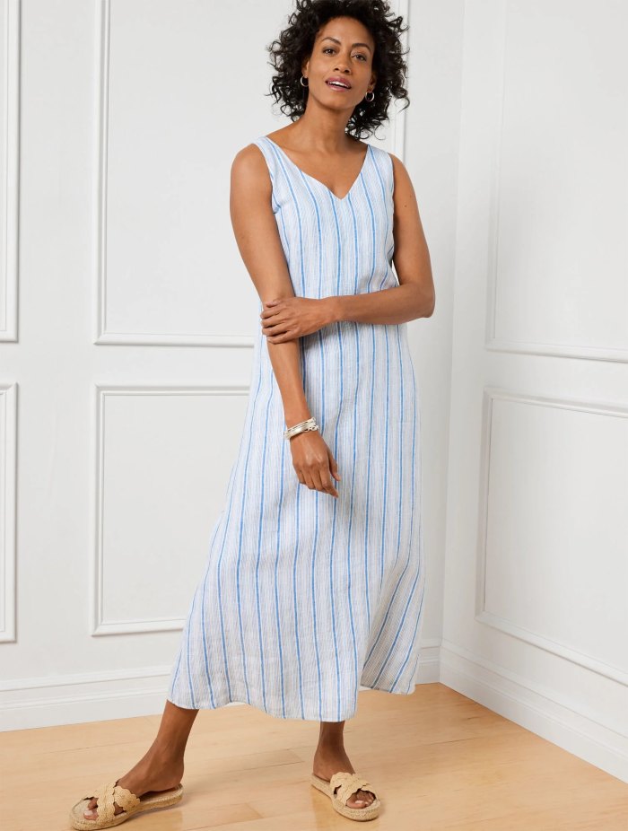 Linen Maxi Dress – Newport Stripe