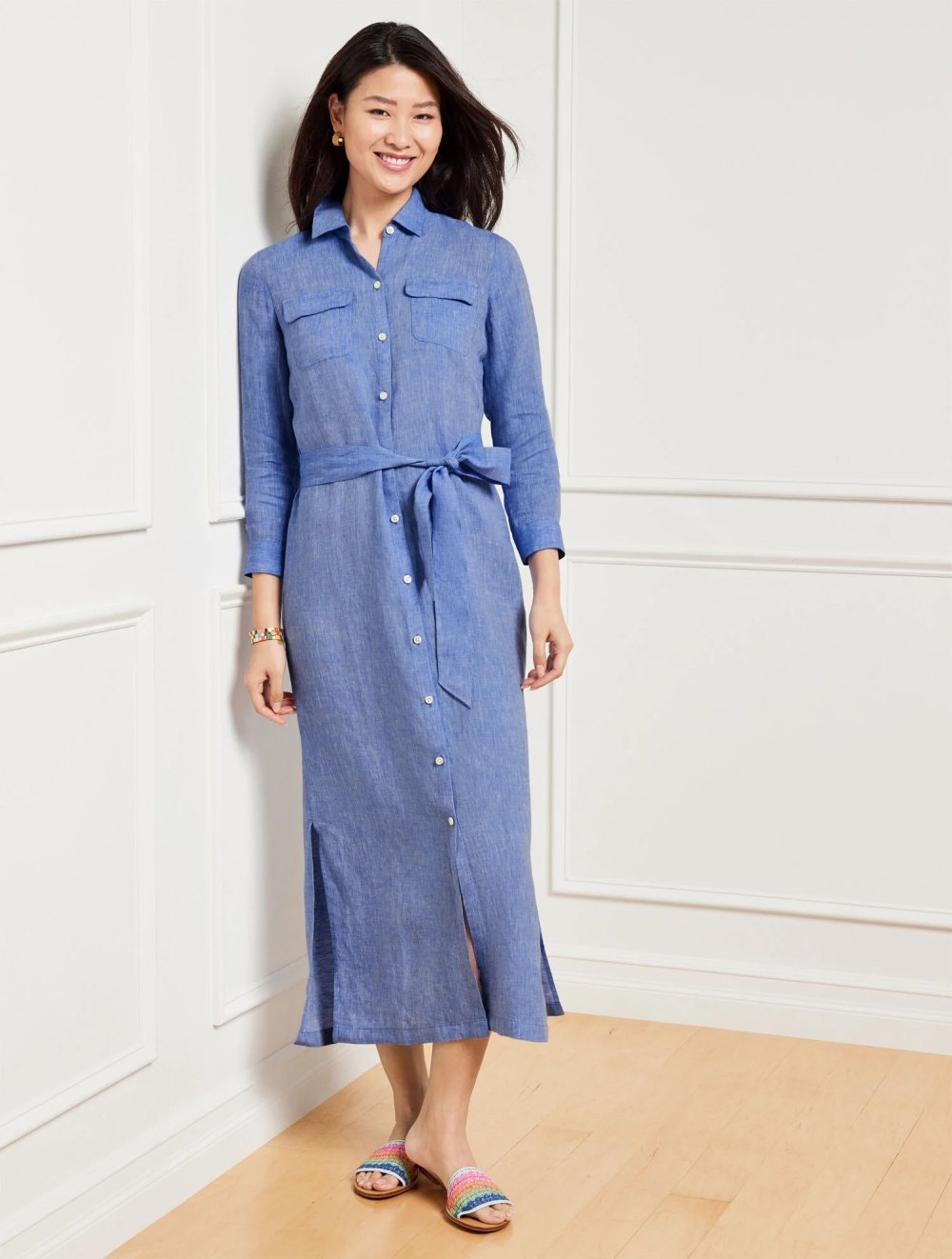 Linen Midi Shirtdress
