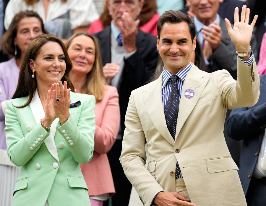 Princess Kate and Roger Federer Are All Smiles While Watching Tennis Match at Wimbledon: Photos