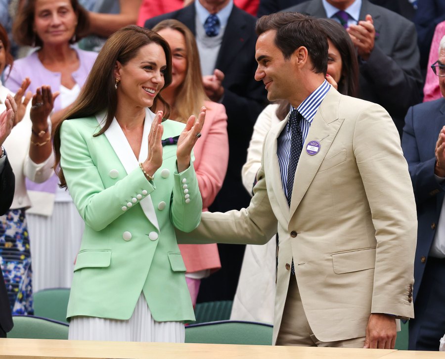 Princess Kate and Roger Federer Are All Smiles While Watching Tennis Match at Wimbledon: Photos
