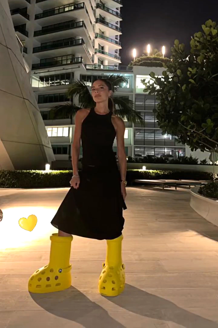 Victoria Beckham Wears MSCHF's New Giant Crocs