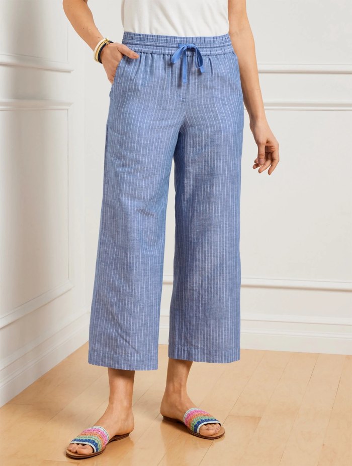 Wide Leg Crop Pants – Shore Stripe