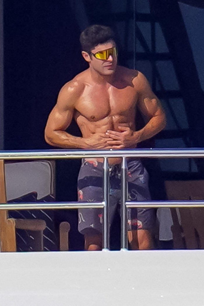 Zac Efron Shows Off Toned Muscles During Rare Public Appearance on Luxury Yacht