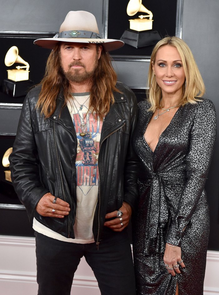 1128843859 Billy Ray Cyrus Makes Red Carpet Debut With Fiancee Firerose Tish Cyrus 61st Annual GRAMMY Awards