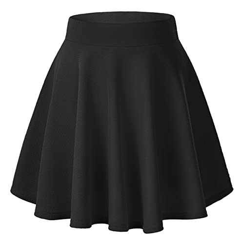 15 Trendy Skirts on Amazon for Work and Play 10 Urban CoCo Women's Basic Versatile Stretchy Flared Casual Mini Skater Skirt (X-Large, Black)