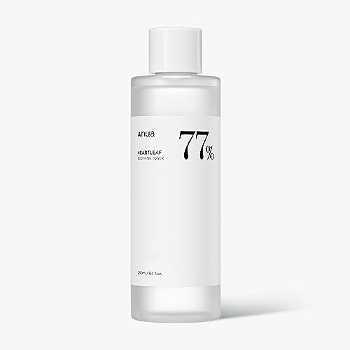 Anua Heartleaf 77% Soothing Toner I pH 5.5 Skin Trouble Care, Calming Skin, Refreshing, Hydrating, Purifying, Cruelty Free, Vegan for Sensitive, Combination (250ml / 8.45 fl.oz.), Korean Skincare