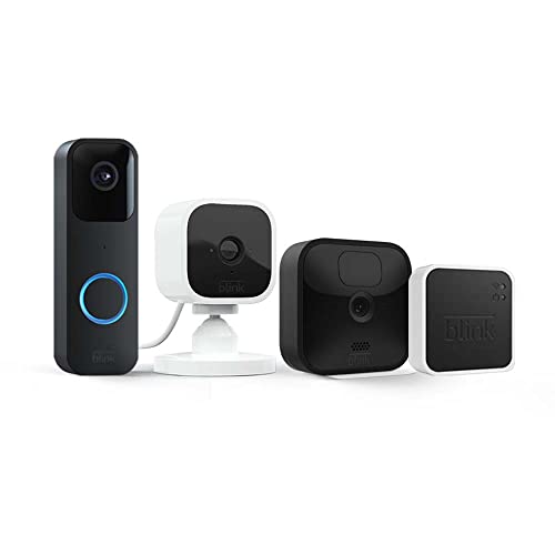 Blink Whole Home Bundle | Video Doorbell System, Outdoor camera, and Mini camera | HD video, motion detection, Works with Alexa