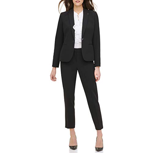 Tommy Hilfiger women's blazer - business jacket with a flattering fit and one button closure, black, 14
