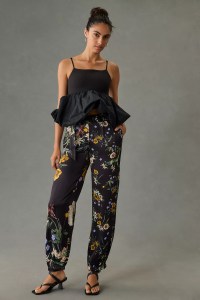 floral parachute pants