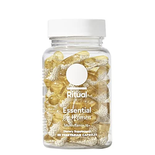 Ritual Multivitamin for Women 18+, Clinical-Backed Multivitamin with Vitamin D3 for Immune Support*, Vegan Omega 3 DHA, B12, Iron, Gluten Free, Non GMO, USP Verifed, 30 Day Supply, 60 Capsules