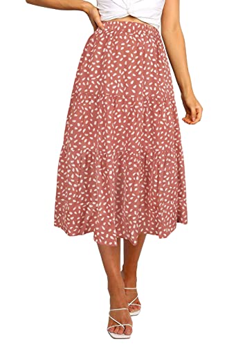 15 Trendy Skirts on Amazon for Work and Play 12 MEROKEETY Women's Boho Leopard Print Skirt Pleated A-Line Swing Midi Skirts DarkPink X-Large