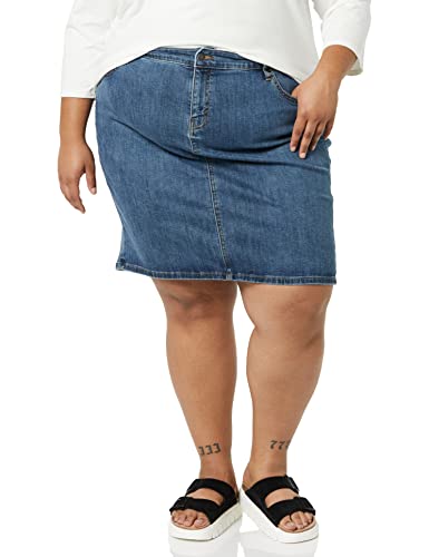 15 Trendy Skirts on Amazon for Work and Play 14 Amazon Essentials Women's Classic 5-Pocket Denim Skirt (Available in Plus Size), Medium Wash, 18 Plus