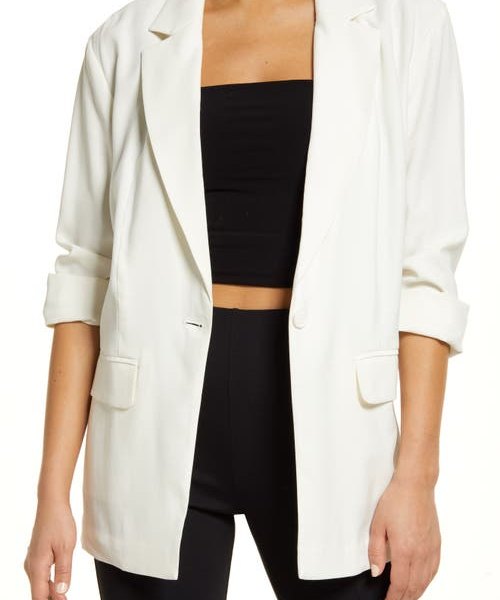 Open Edit Unstructured Blazer in Ivory at Nordstrom, Size X-Large