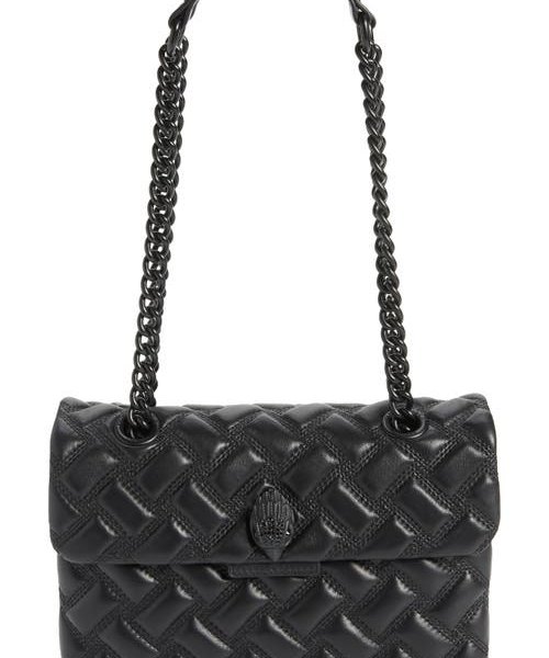 Kurt Geiger London Kensington Drench Leather Shoulder Bag in Black at Nordstrom
