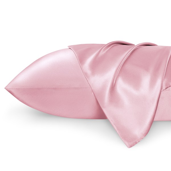 Bedsure Satin Pillowcase 2 Pack King 20x36 with Envelope Closure for Hair and Skin,Pink
