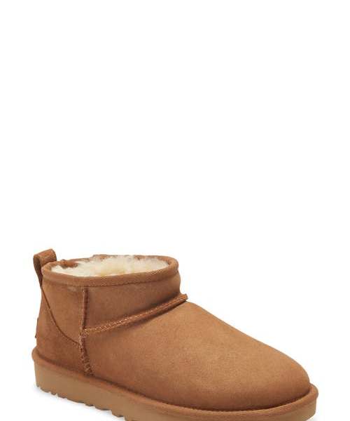 UGG(r) Ultra Mini Classic Boot in Chestnut Suede at Nordstrom, Size 11