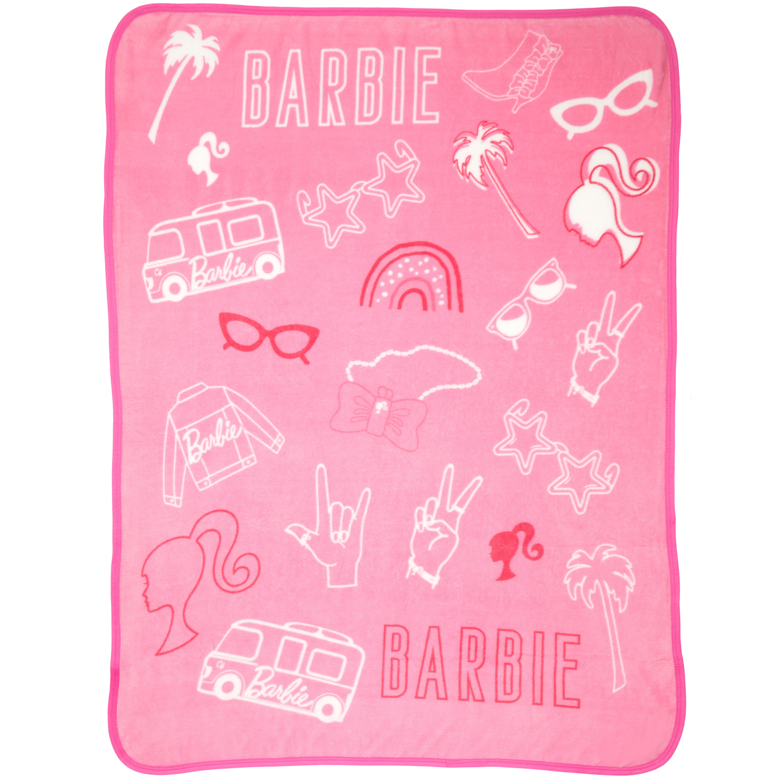 Barbie Kids Fleece Throw 46 x60 Pink