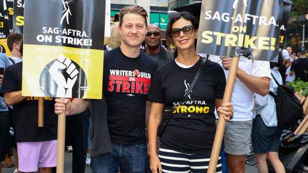 Benjamin McKenzie and Morena Baccarin Make Rare Appearance Together at SAG-AFTRA Strike Picket Line
