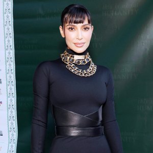 Kim Kardashian Steps Out at This Is About Humanity Gala and Debuts New Blunt-Cut Bangs