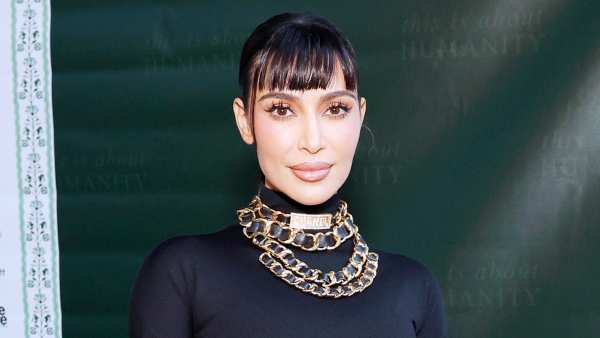 Kim Kardashian Steps Out at This Is About Humanity Gala and Debuts New Blunt-Cut Bangs