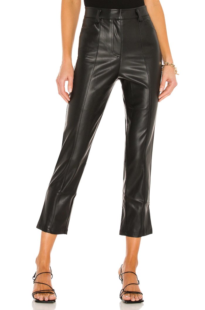 faux leather cropped pants