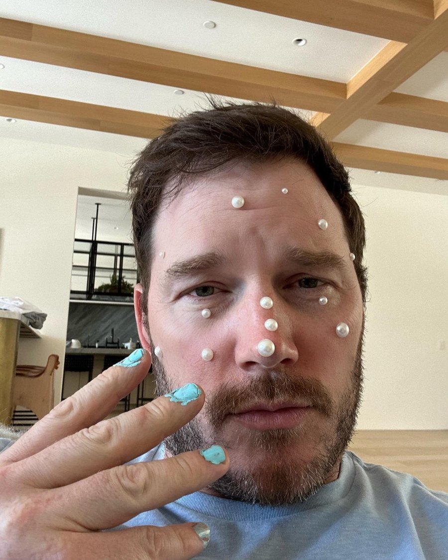 See Chris Pratt-s Bejeweled Makeover From Daughters Eloise and Lyla