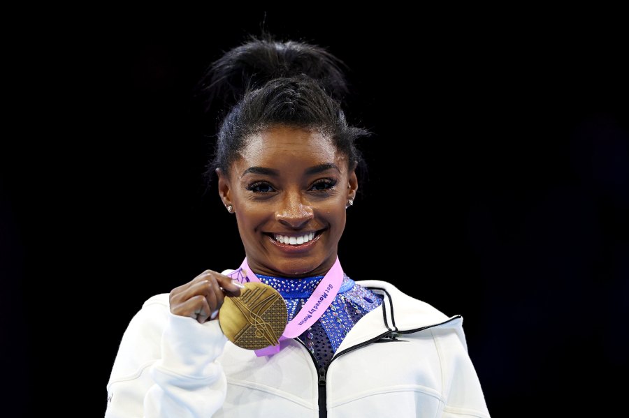 Simone Biles wins gold all-around medal on October 6, 2023, in Belgium.