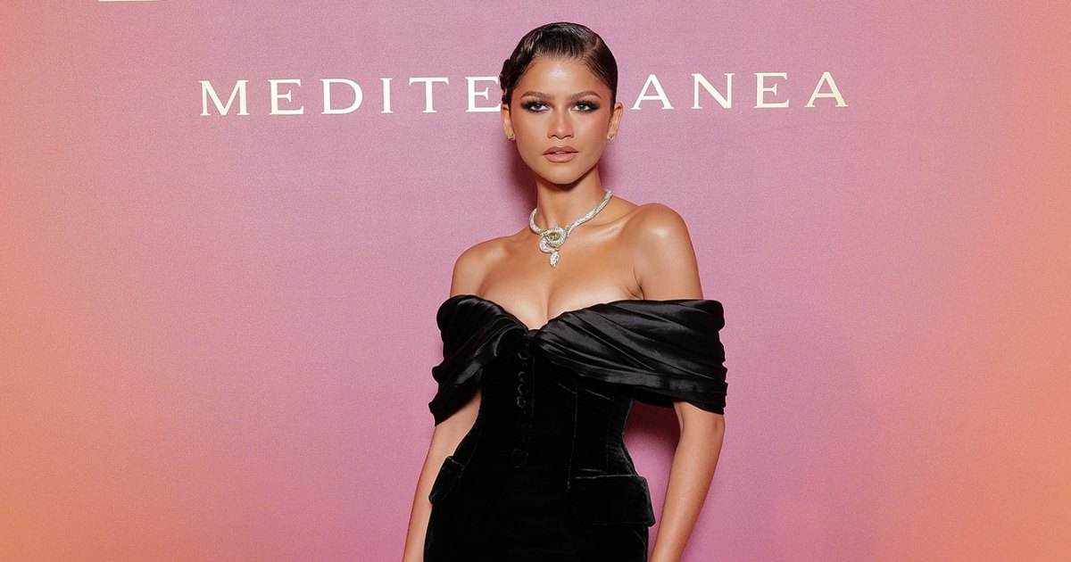 Zendaya's Matching Animal Print Suit Included Hot Pants and a Bra Top