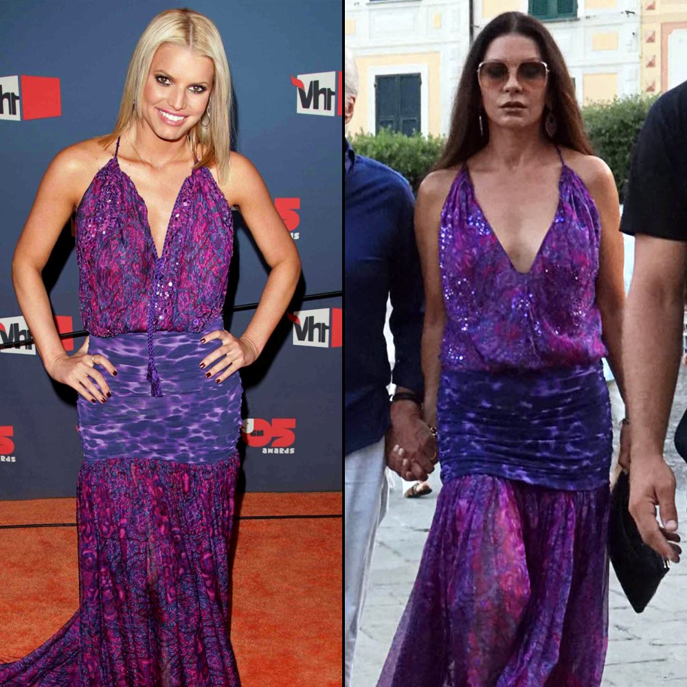 Catherine Zeta-Jones Wears Jessica Simpson’s 2005 VH1 Awards Dress While on Vacation in Italy