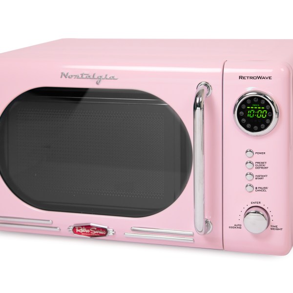 Nostalgia Retro 0.7 cu. ft. 700-Watt Countertop Microwave Oven Pink