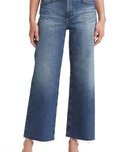 AG Saige Stretch Raw Hem Crop Wide Leg Jeans in 13 Years Cruise at Nordstrom, Size 24