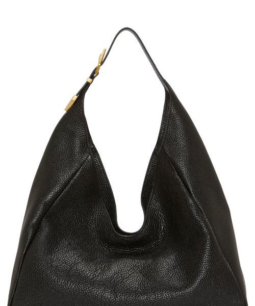 Vince Camuto Marza Leather Shoulder Bag in Black Cow Floater Three at Nordstrom