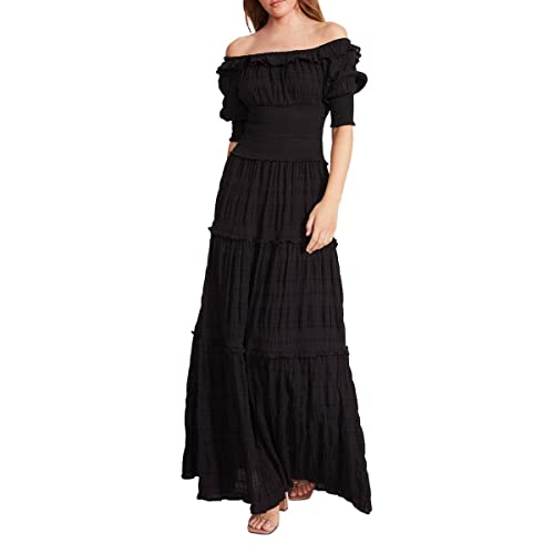 BB DAKOTA womens Peasantries Dress, Black, Medium US