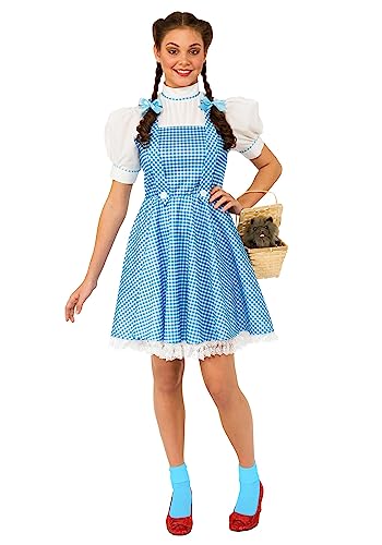 Rubie's womens Wizard of Oz Dorothy Dress and Hair Bows Adult Sized Costumes, Blue/White, Standard US