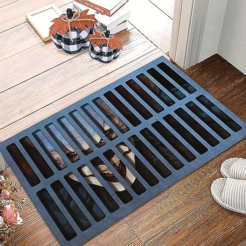 VOKSODHCK Halloween Door Mat Horror Clown,Halloween Door Mat Clown, Welcome Mat Scary Entry Non-Slip Rubber Front Doormat pad Suitable for Indoor/Outdoor/Kitchen(17x29 Inch)