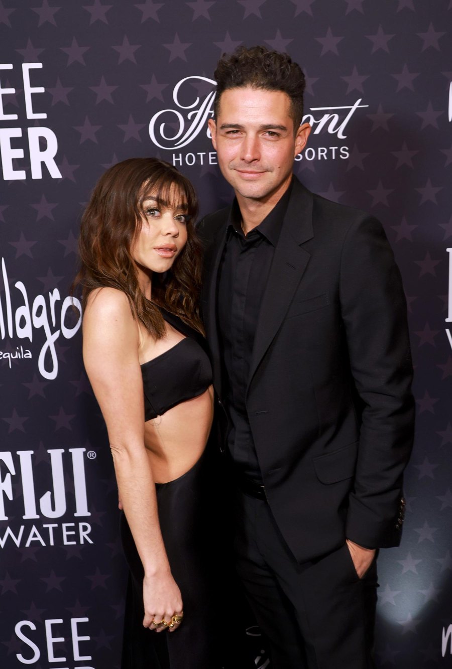 Celeb Couples Who Opened Up About Tackling Long-Distance Dating Prince Harry Meghan Markle and More GettyImages-1456651291 Sarah Hyland and Wells Adams