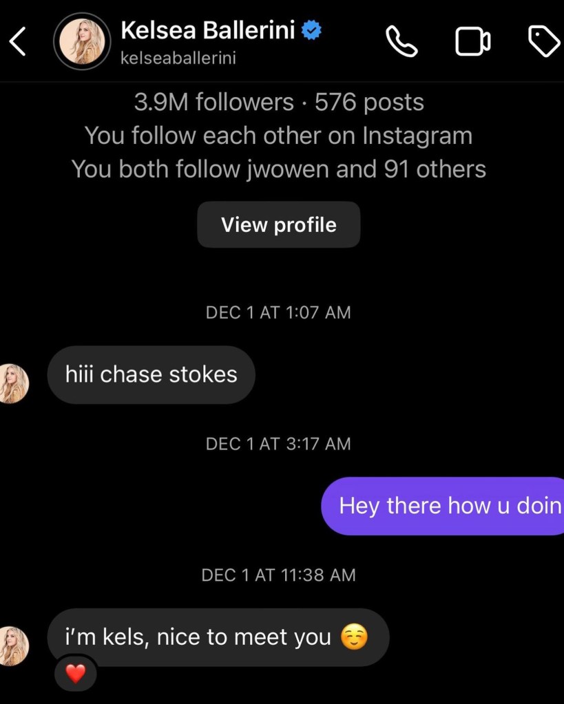 Chase Stokes Had the Perfect Reply When Kelsea Ballerini Slid into His DMs