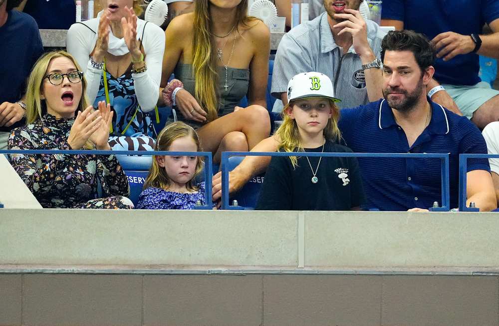 Emily Blunt and John Krasinski Serve Up Fun for Daughters Violet and Hazel at the US Open