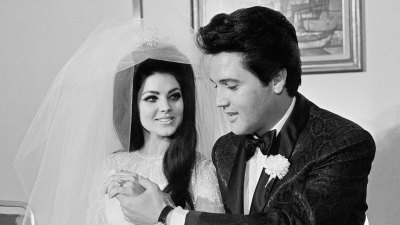 Elvis Presley And His Wife Priscilla
