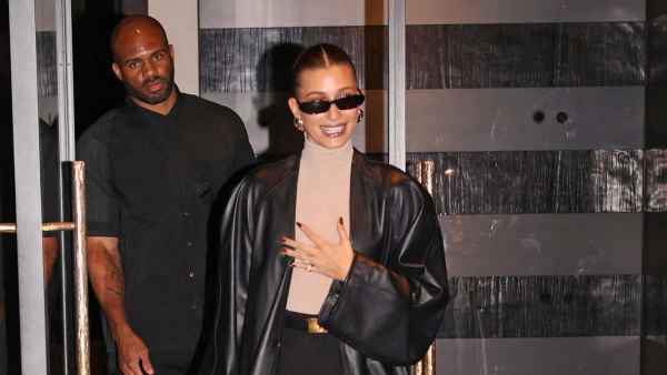Hailey Bieber Hops on the Pantsless Trend in Paris FEAT