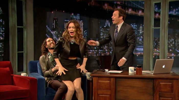 Katharine McPhee Addresses Clip of Russell Brand Pulling Her Onto His Lap