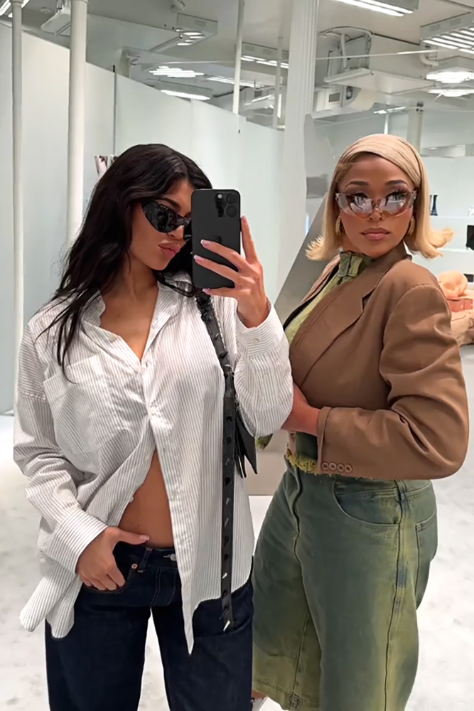 Kylie Jenner Checks Out Acne Studios Campaign During Shopping Date With Jordyn Woods After Reunion