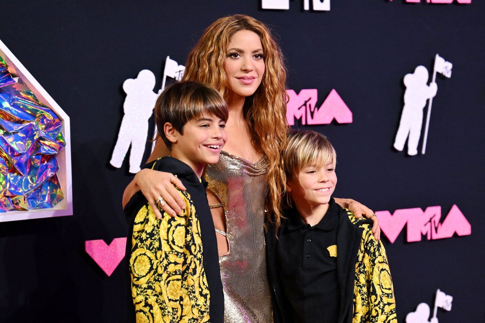 Shakira Shimmers With Her Sons on the 2023 MTV Video Music Awards VMA Red Carpet 2