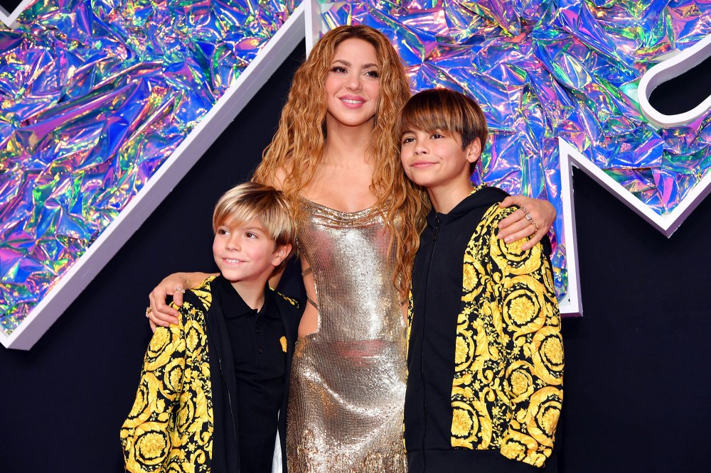 Shakira Shimmers With Her Sons on the 2023 MTV Video Music Awards VMA Red Carpet